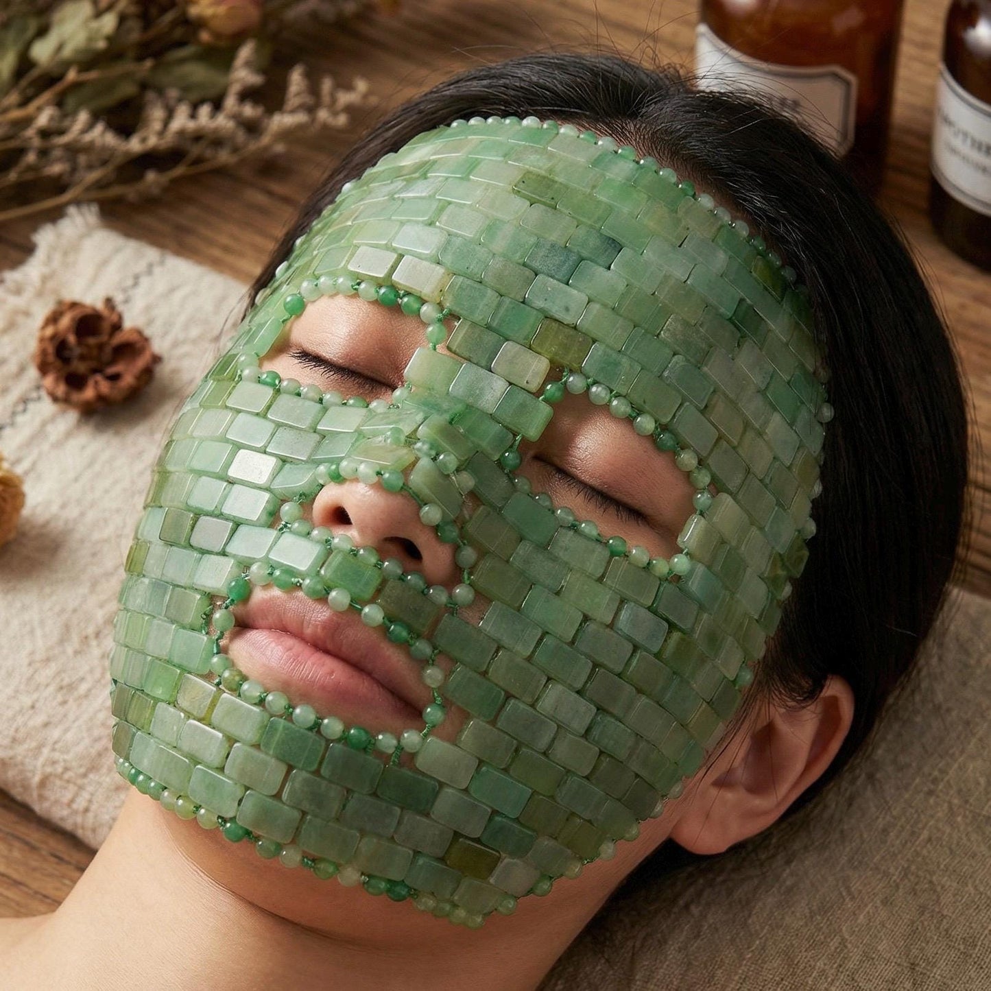 Cooling Gemstone Facial Mask, Jade Crystal Eye Mask, Amethyst Rose Quartz Sheet Mask, Sustainable Sleep Blindfold, Meditation Gift