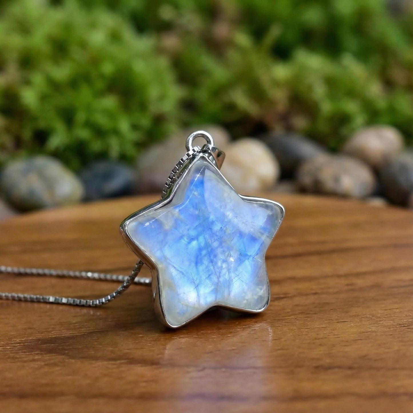 925 Sterling Silver Moonstone Necklace, Star Moon Heart Teardrop Pendant, June Birthstone Crystal Jewelry, Celestial Gift for Her