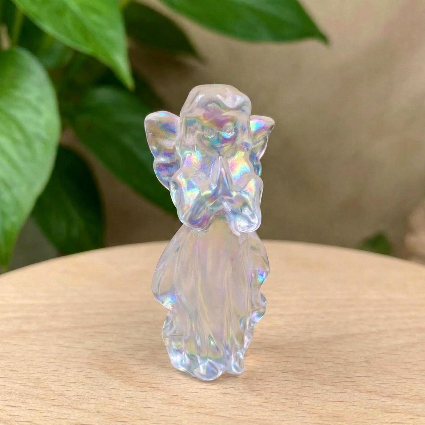 Iridescent Aura Quartz Carvings, Crystal Angel, Fairy, and Animals, Rainbow Meditation Stone Figurine, Meaningful Gift for Crystal Lover