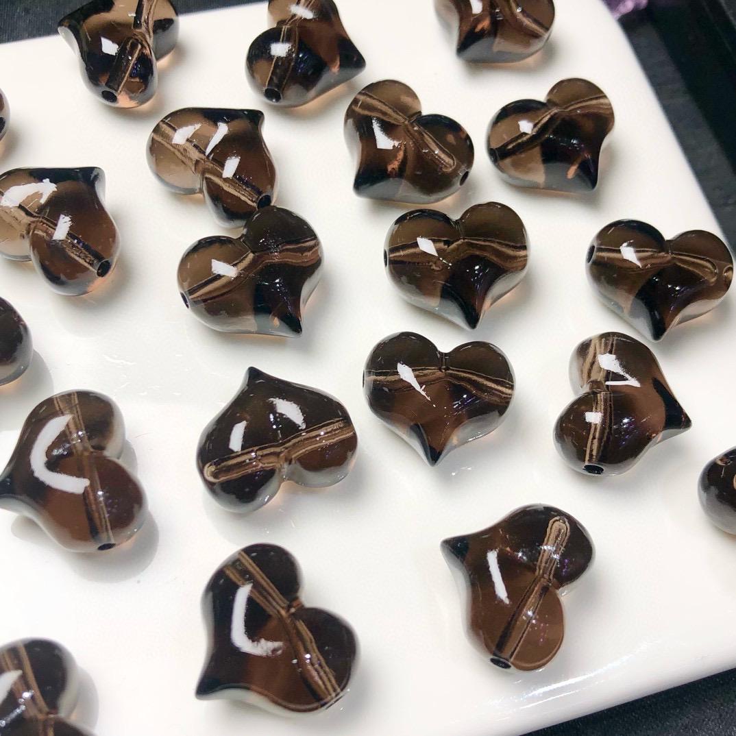 Golden Obsidian Heart, Natural Carved Crystal, Energy Stone (18x18mm),Gift for Mom