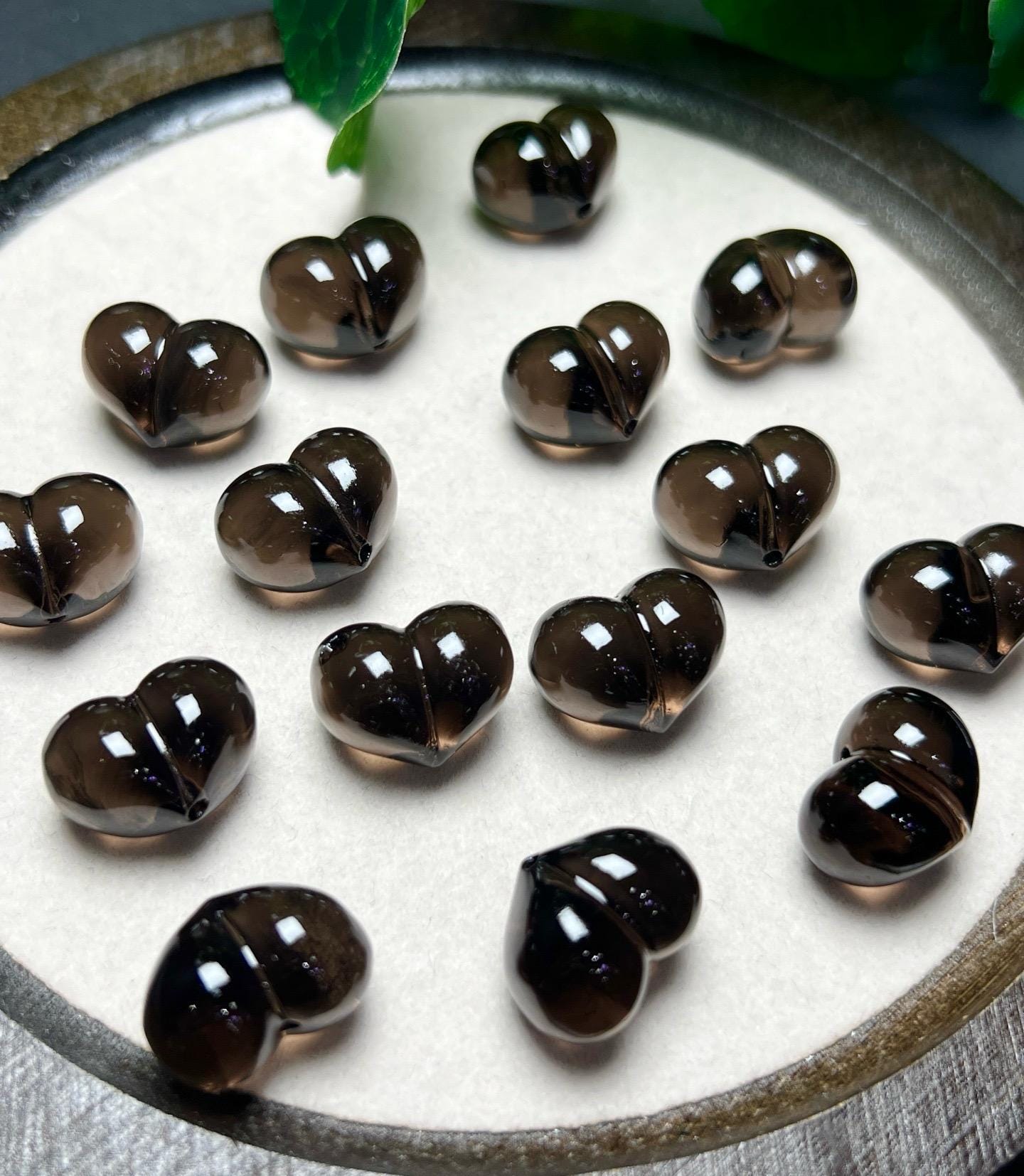 Golden Obsidian Heart, Natural Carved Crystal, Energy Stone (18x18mm),Gift for Mom