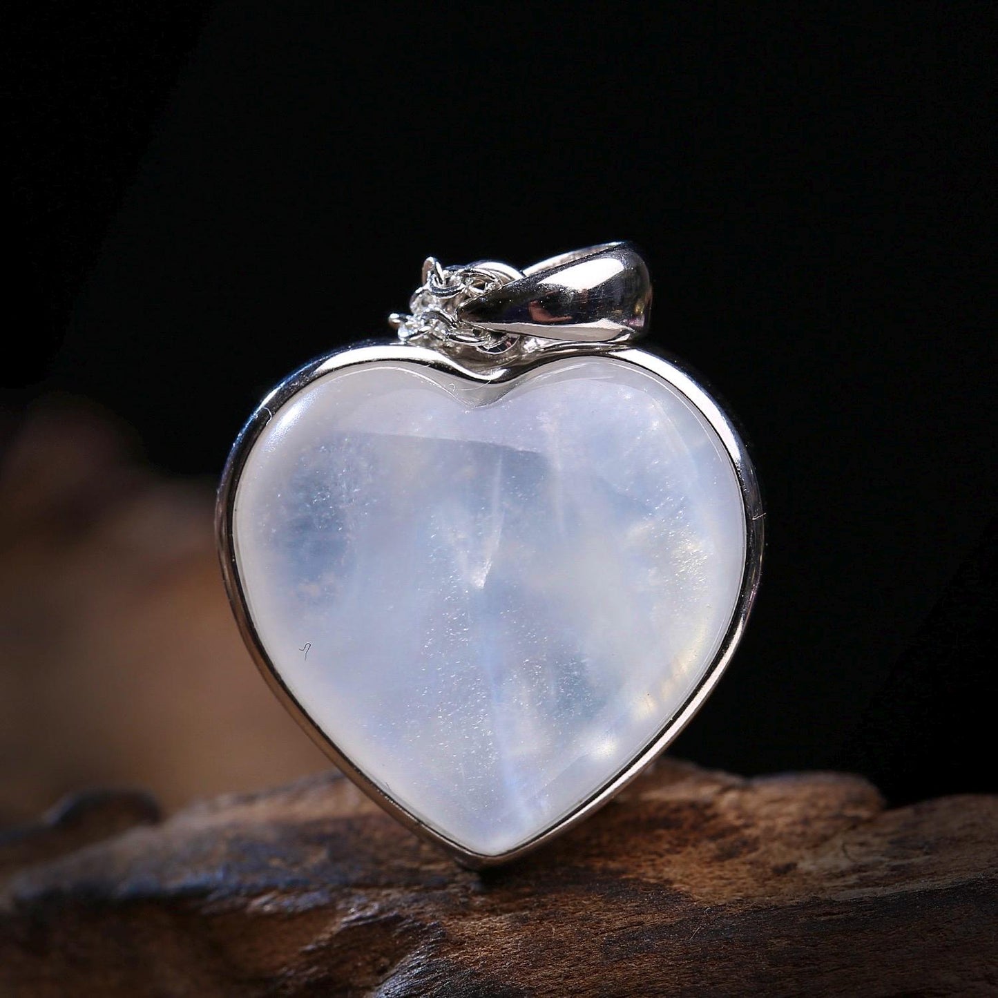 925 Sterling Silver Moonstone Necklace, Star Moon Heart Teardrop Pendant, June Birthstone Crystal Jewelry, Celestial Gift for Her