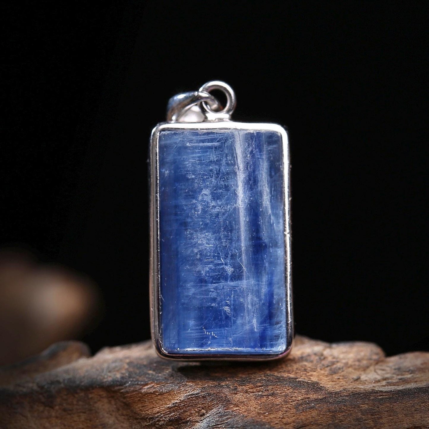 Natural Blue Kyanite Necklace, S925 Sterling Silver Zen Pendant, Healing Crystal Jewelry for Her, Minimalist Gemstone, Unique Gift