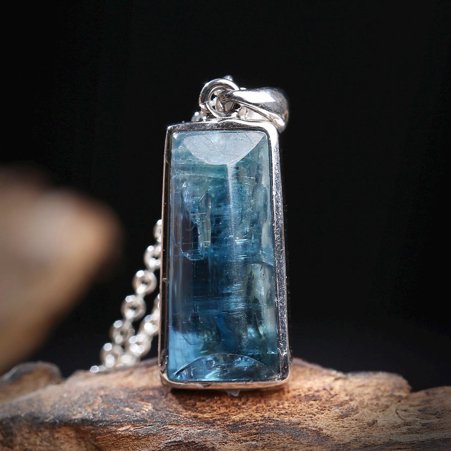 Natural Blue Kyanite Necklace, S925 Sterling Silver Zen Pendant, Healing Crystal Jewelry for Her, Minimalist Gemstone, Unique Gift