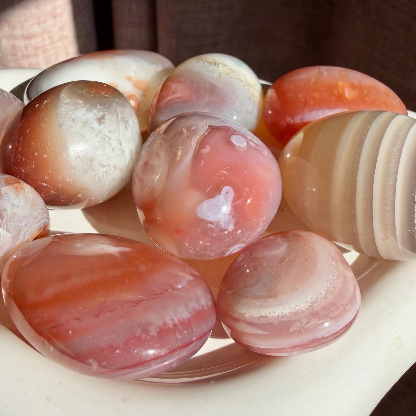 Natural Peach Botswana Agate Tumbled Stones, Raw Crystal Chips for Jewelry Making, Crystal Healing, Reiki,Gift for Mom