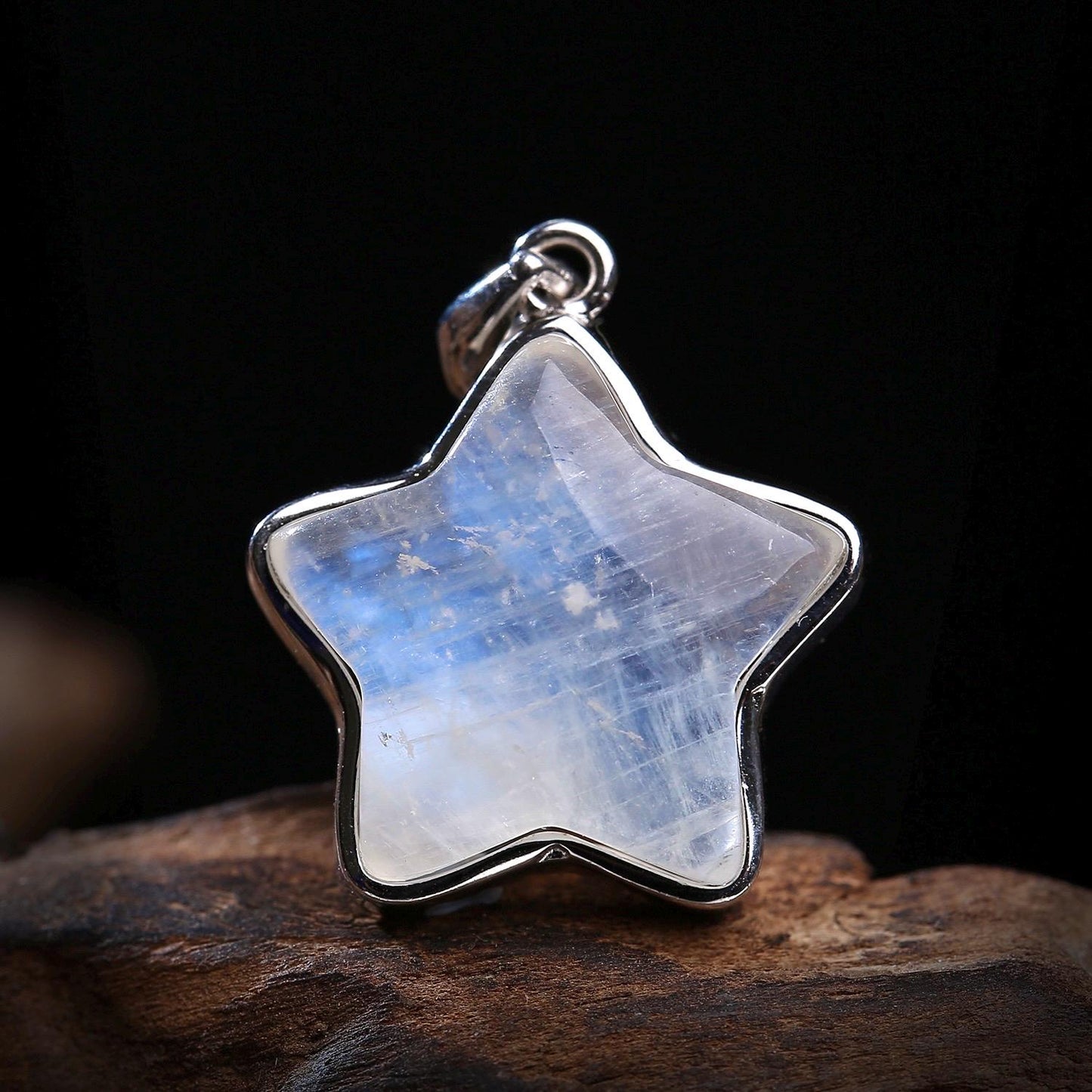 925 Sterling Silver Moonstone Necklace, Star Moon Heart Teardrop Pendant, June Birthstone Crystal Jewelry, Celestial Gift for Her