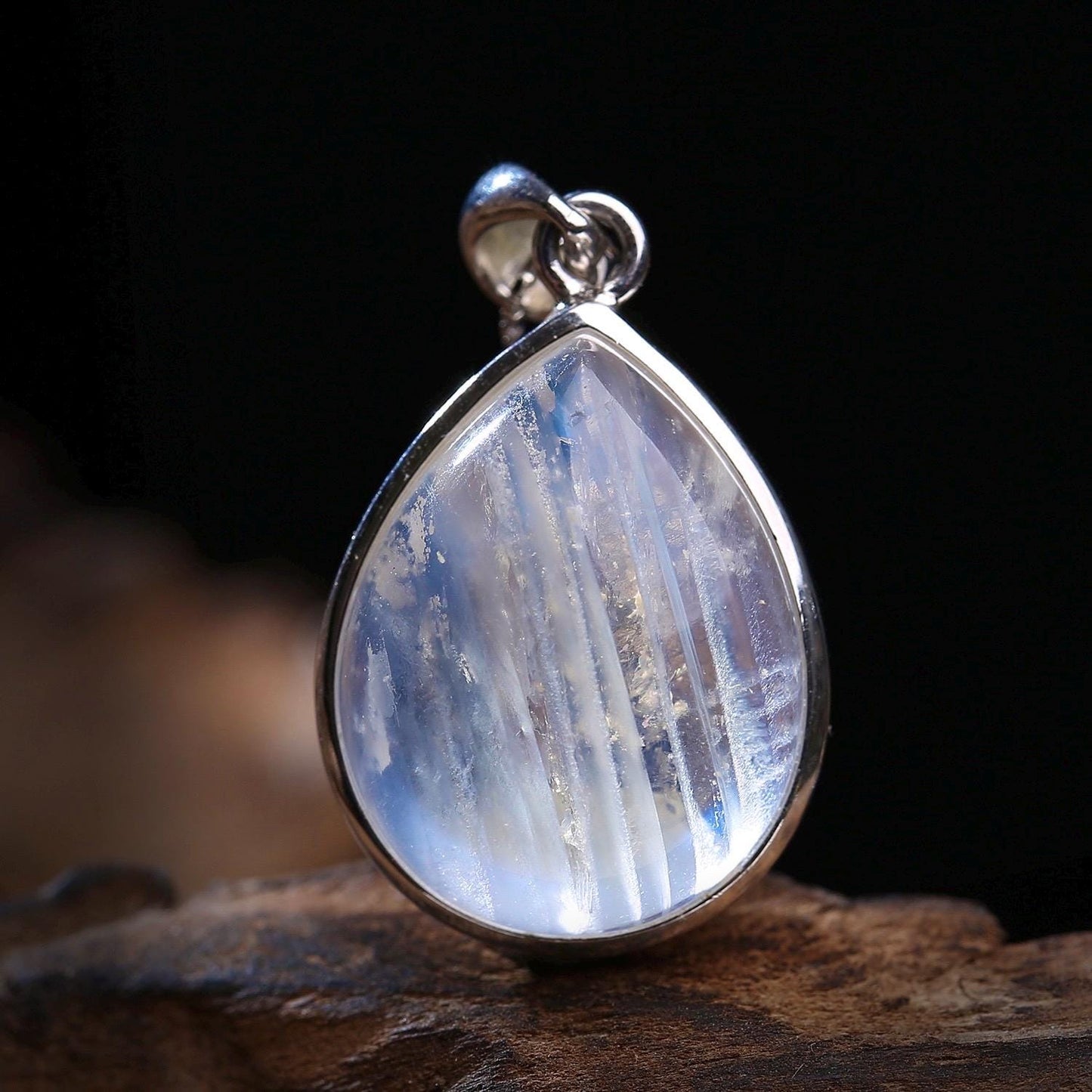 925 Sterling Silver Moonstone Necklace, Star Moon Heart Teardrop Pendant, June Birthstone Crystal Jewelry, Celestial Gift for Her