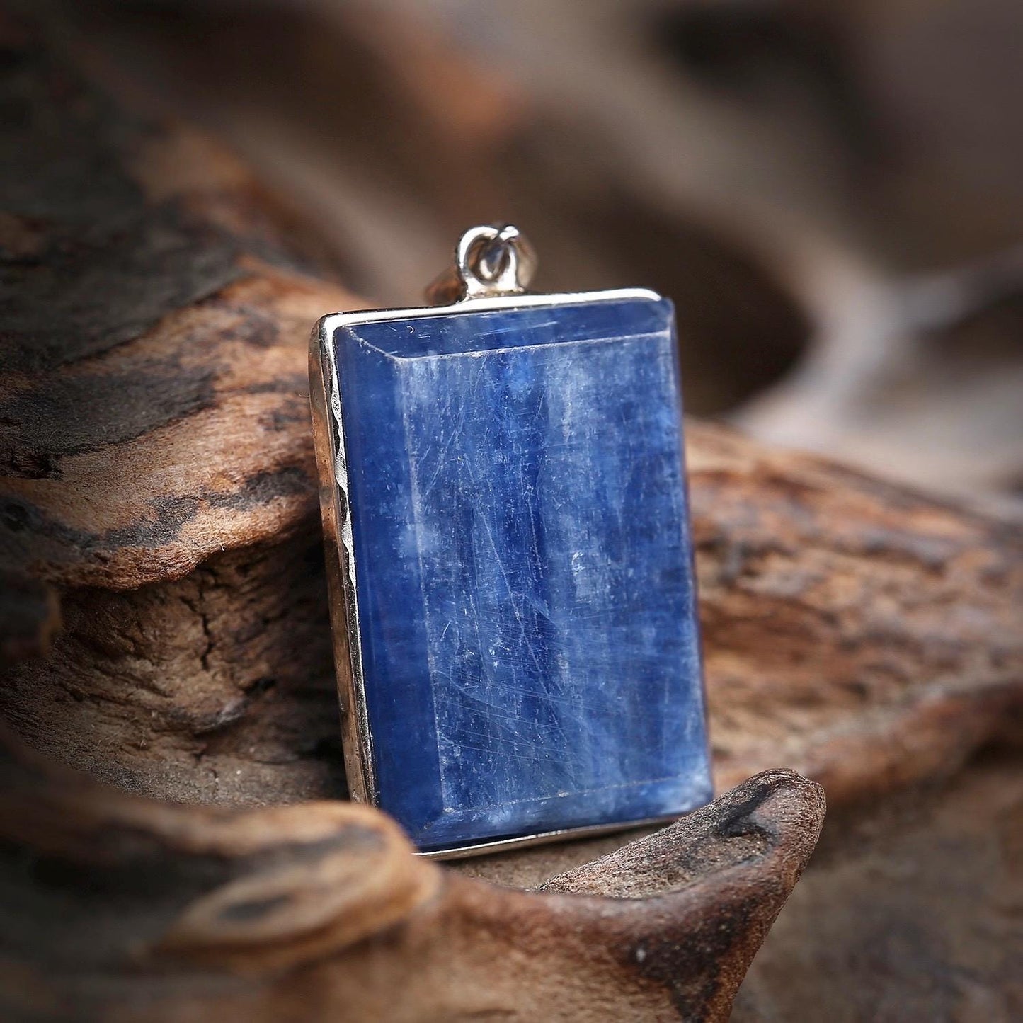 Natural Blue Kyanite Necklace, S925 Sterling Silver Zen Pendant, Healing Crystal Jewelry for Her, Minimalist Gemstone, Unique Gift