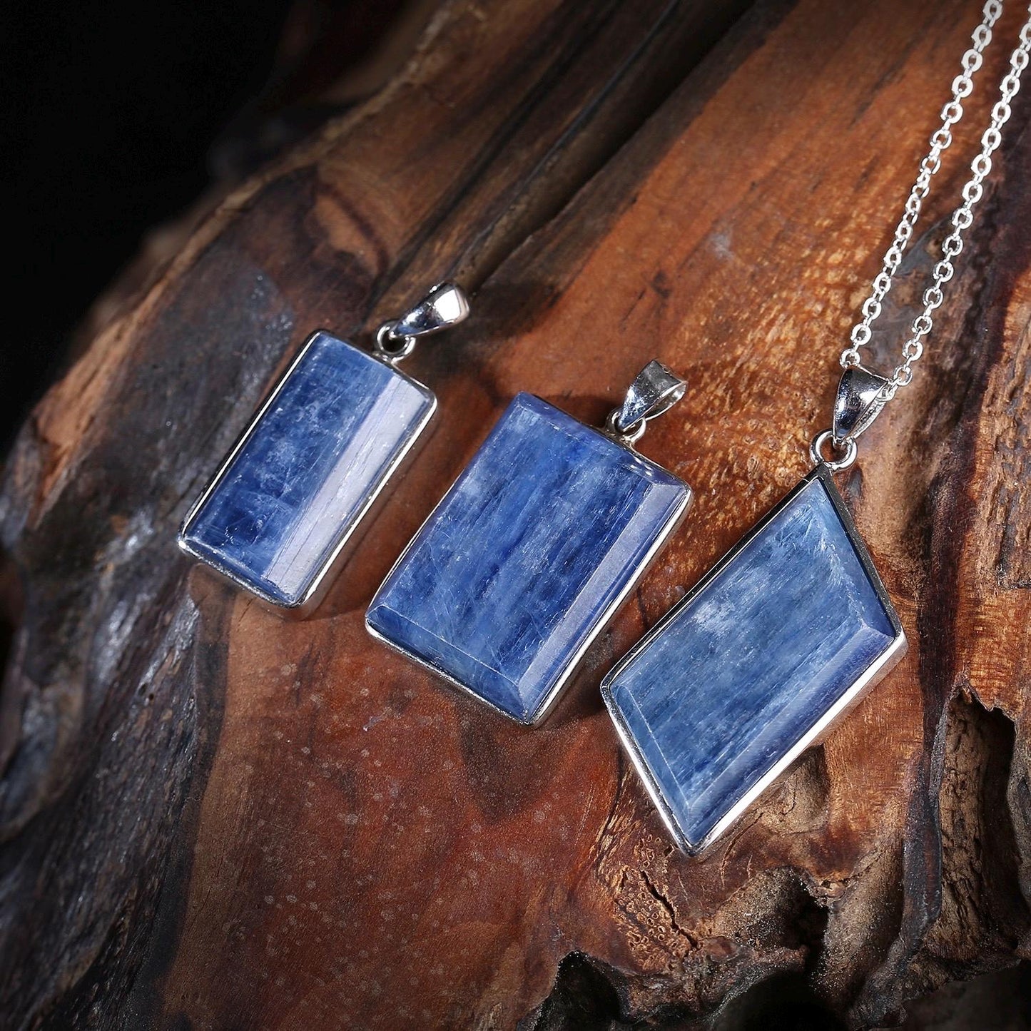 Natural Blue Kyanite Necklace, S925 Sterling Silver Zen Pendant, Healing Crystal Jewelry for Her, Minimalist Gemstone, Unique Gift