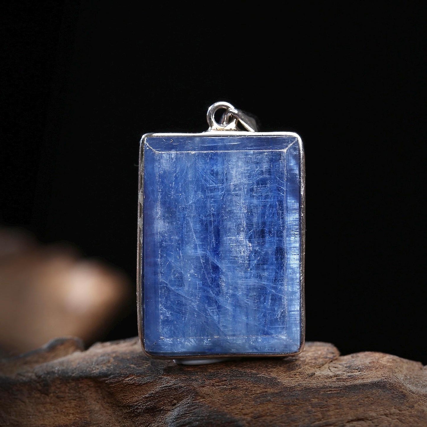 Natural Blue Kyanite Necklace, S925 Sterling Silver Zen Pendant, Healing Crystal Jewelry for Her, Minimalist Gemstone, Unique Gift