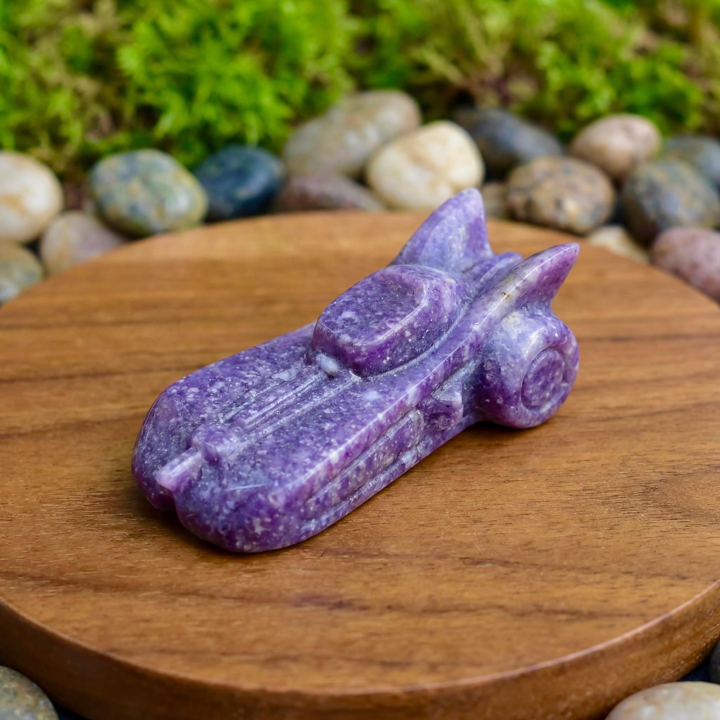 Natural Lepidolite Crystal Carved Snake Skull - Hand Carved Obsidian & Mica Statue for Reiki Healing, Spiritual Gift with UV Fluorescence
