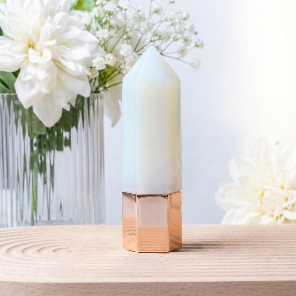 Natural Crystal Face Essential Oil Roller Wand, Healing Crystal Perfume Bottle, Gemstone Facial Massage Tool, Relaxing Self Care Spa Gift
