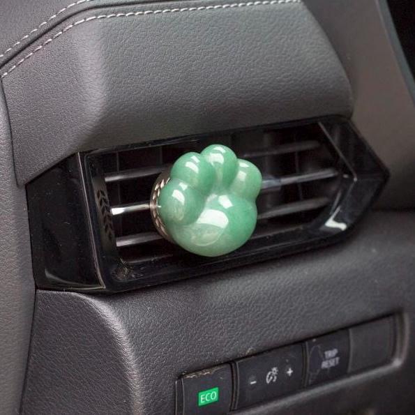 Crystal Paw and Cloud Car Vent Clip Diffuser, Natural Stone Car Air Freshener, Cute Quartz Car Decor, Aromatherapy Car Charm, New Car Gift