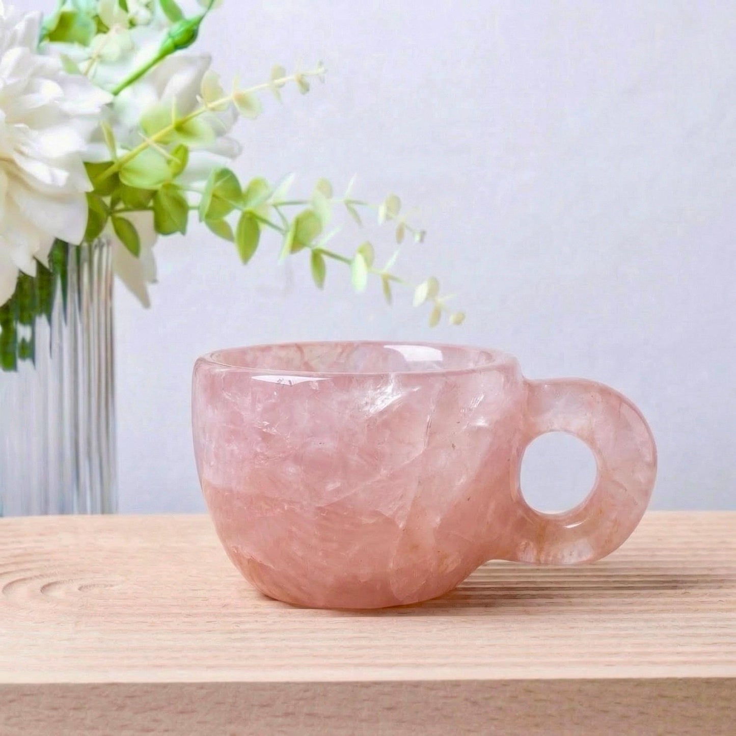 Natural Crystal Tea Cup, Small Gemstone Coffee Mug,  Custom Engraved Water Cup,  Birthday Gift for Her