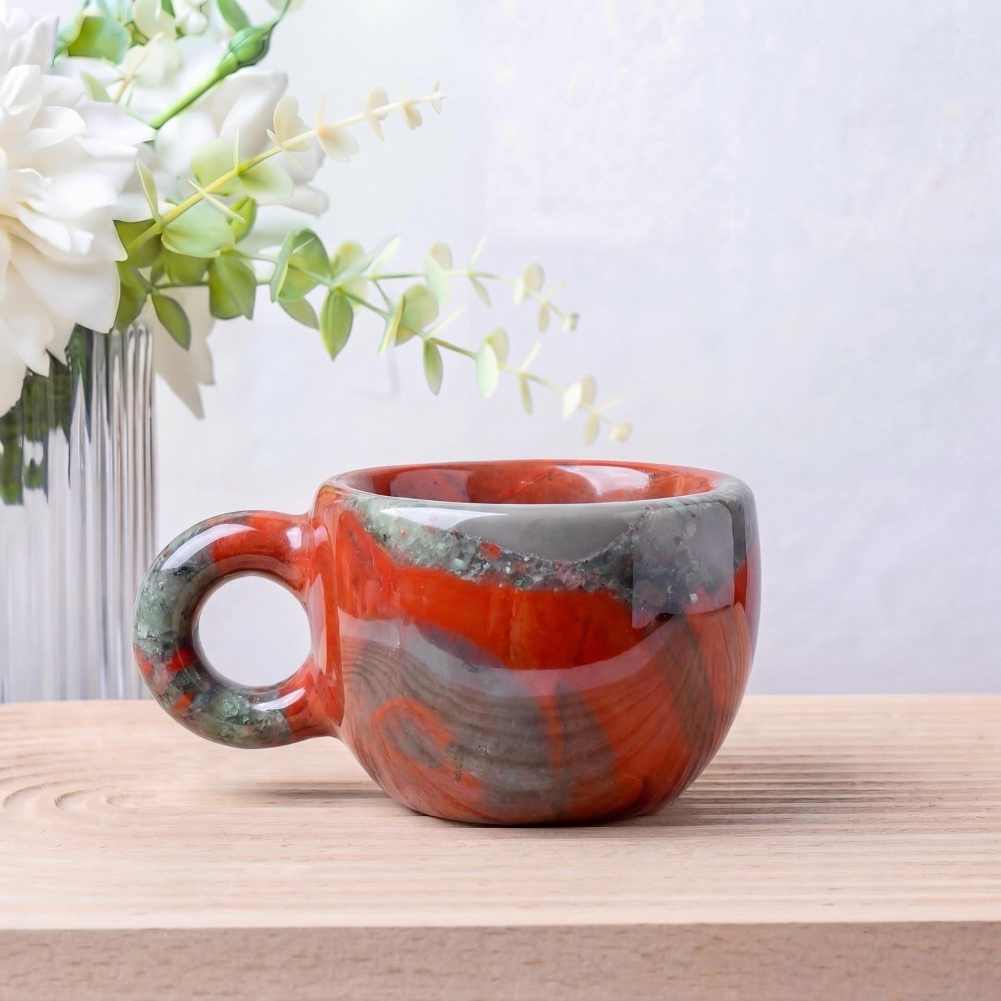 Natural Crystal Tea Cup, Small Gemstone Coffee Mug,  Custom Engraved Water Cup,  Birthday Gift for Her