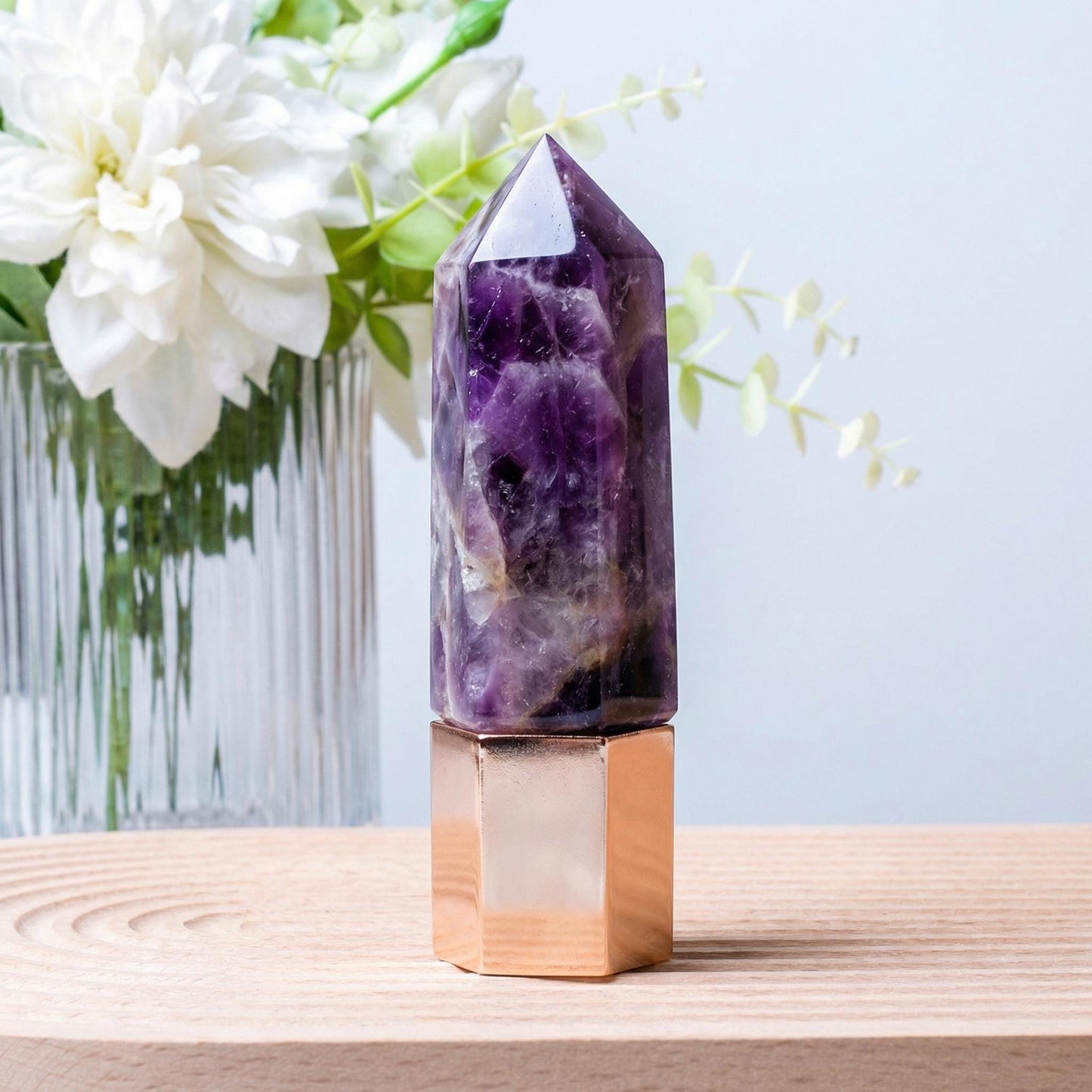 Natural Crystal Face Essential Oil Roller Wand, Healing Crystal Perfume Bottle, Gemstone Facial Massage Tool, Relaxing Self Care Spa Gift