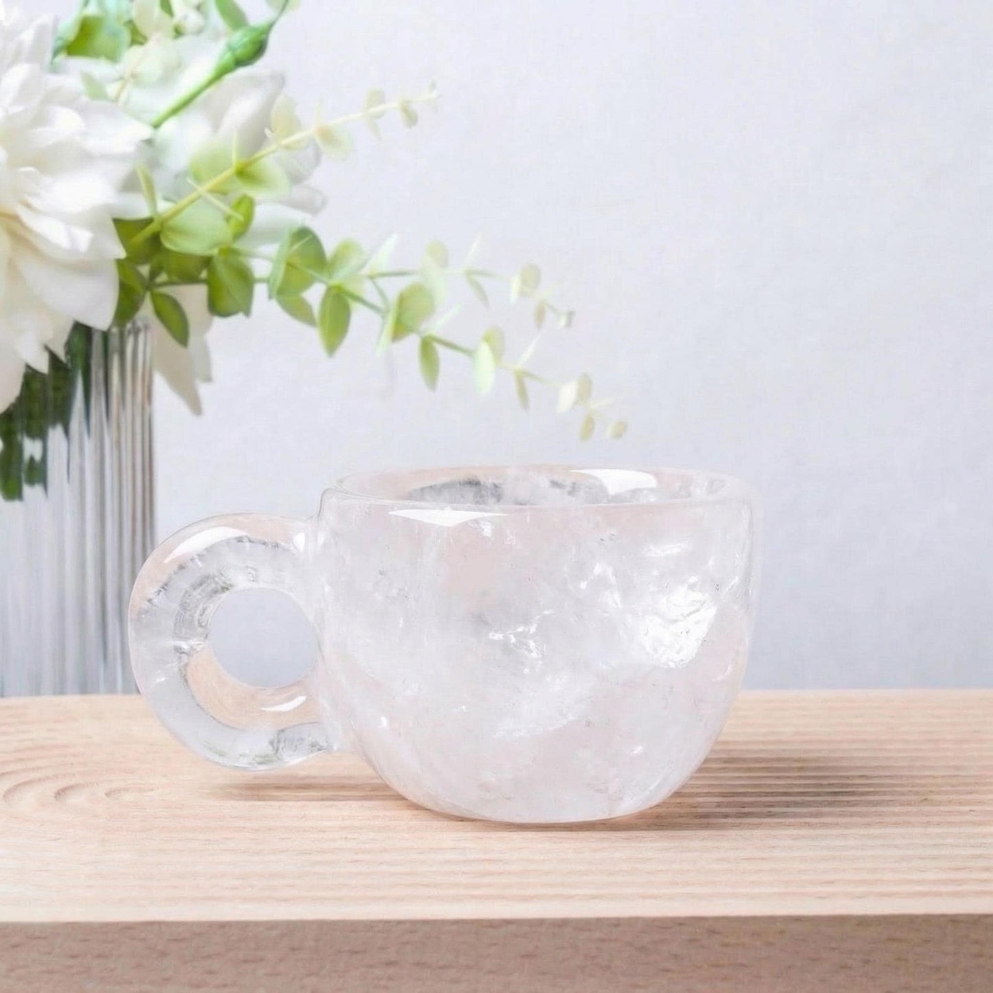 Natural Crystal Tea Cup, Small Gemstone Coffee Mug,  Custom Engraved Water Cup,  Birthday Gift for Her