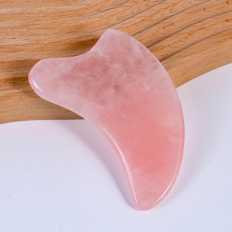 Natural Rose Quartz Gua Sha Tool, Facial Body Massage Crystal Tool, Skin Care Relaxing Massage, Self Care Face Sculpting Tool, Unique Gift