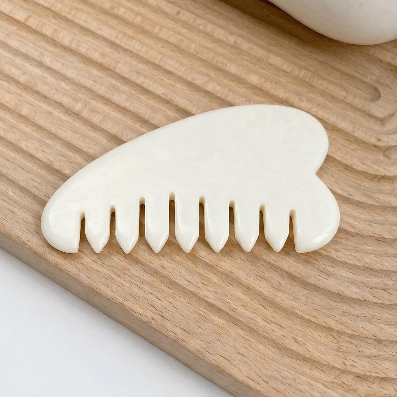 Natural Jade Pocket Comb, Crystal Scalp Massage Hairbrush, Gua Sha Hair Tool, Unique Gemstone Comb, Self Care Gift