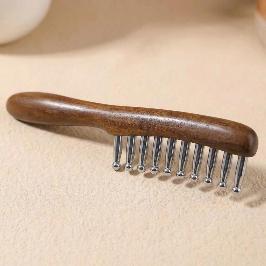 Terahertz Crystal Scalp Massage Comb, Hair Detangling Brush, Head Relax Tool, Smooth Anti Frizz Comb, Self Care Gift for Women, Pocket Comb