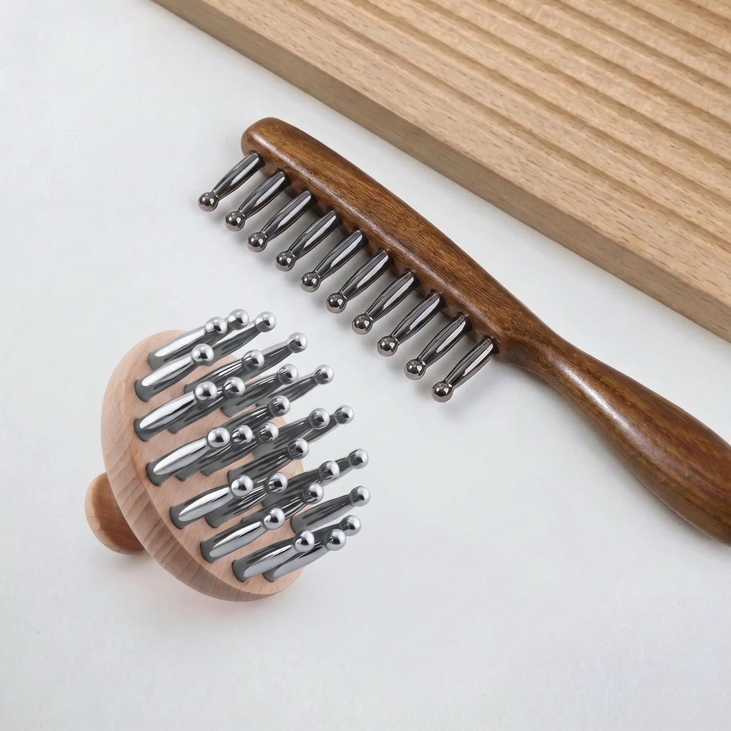 Terahertz Crystal Scalp Massage Comb, Hair Detangling Brush, Head Relax Tool, Smooth Anti Frizz Comb, Self Care Gift for Women, Pocket Comb