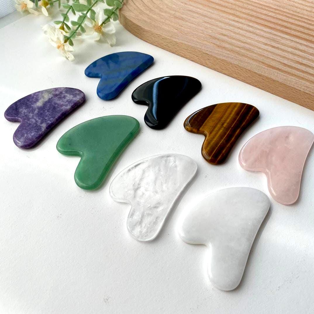 Natural Gemstone Gua Sha Tool, Crystal Facial Massage Tool, Face Sculpting Stone, Skincare Routine, Self Care Gift