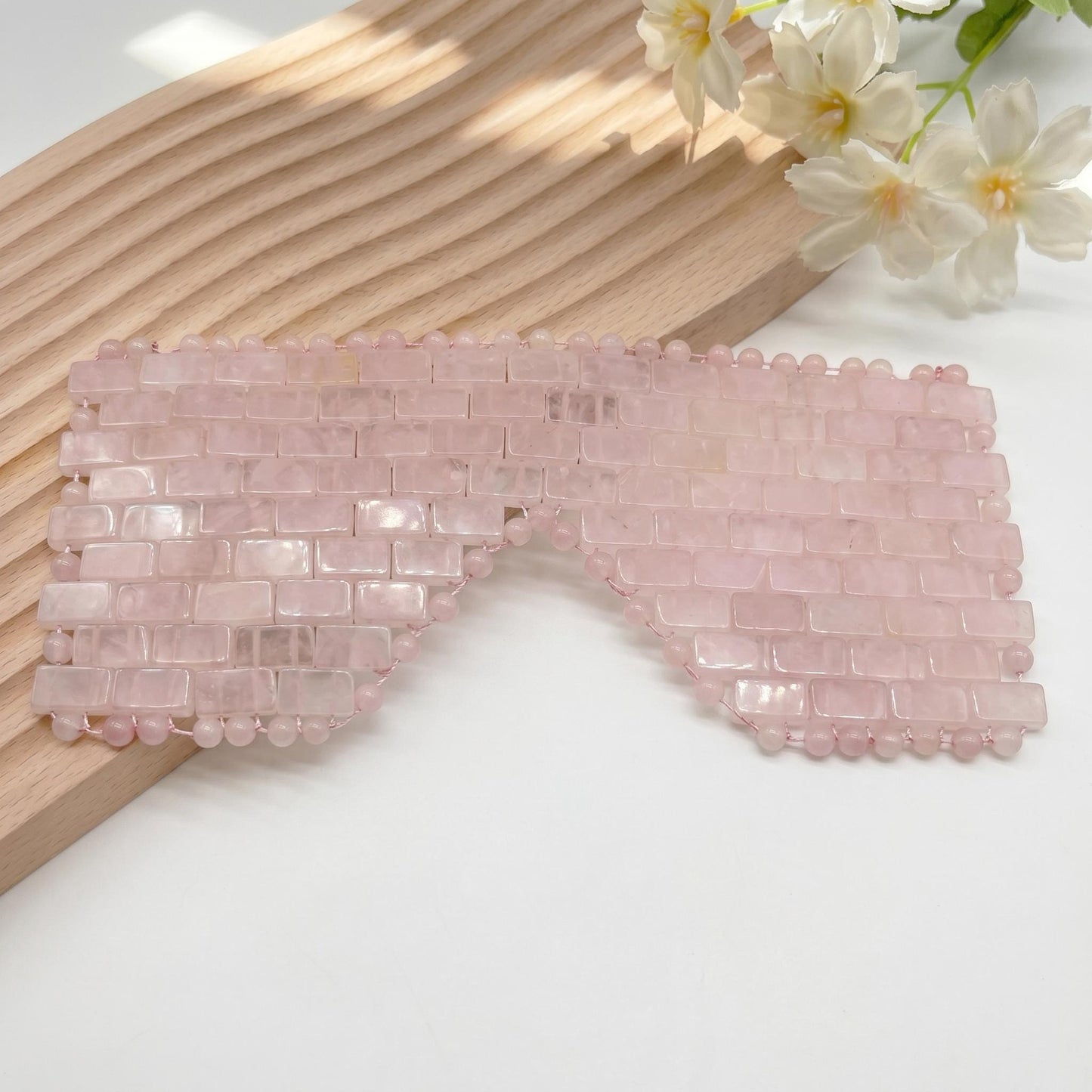 Natural Crystal Eye Mask for Relaxation, Gemstone Sleep Mask, Rose Quartz, Amethyst, Aventurine Eye Cover, Cooling Self Care Spa Gift