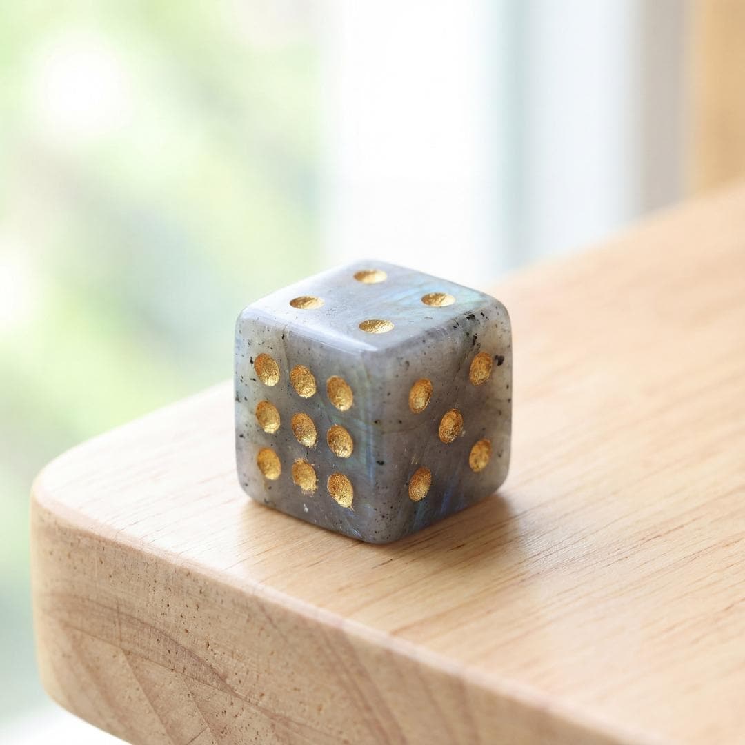 Natural Gemstone Dice, Crystal D6 Dice Set for Tabletop Games, Unique Stone Dice for RPG, Board Game Accessories, Handmade Gamer Gift