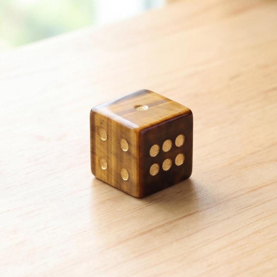 Natural Gemstone Dice, Crystal D6 Dice Set for Tabletop Games, Unique Stone Dice for RPG, Board Game Accessories, Handmade Gamer Gift