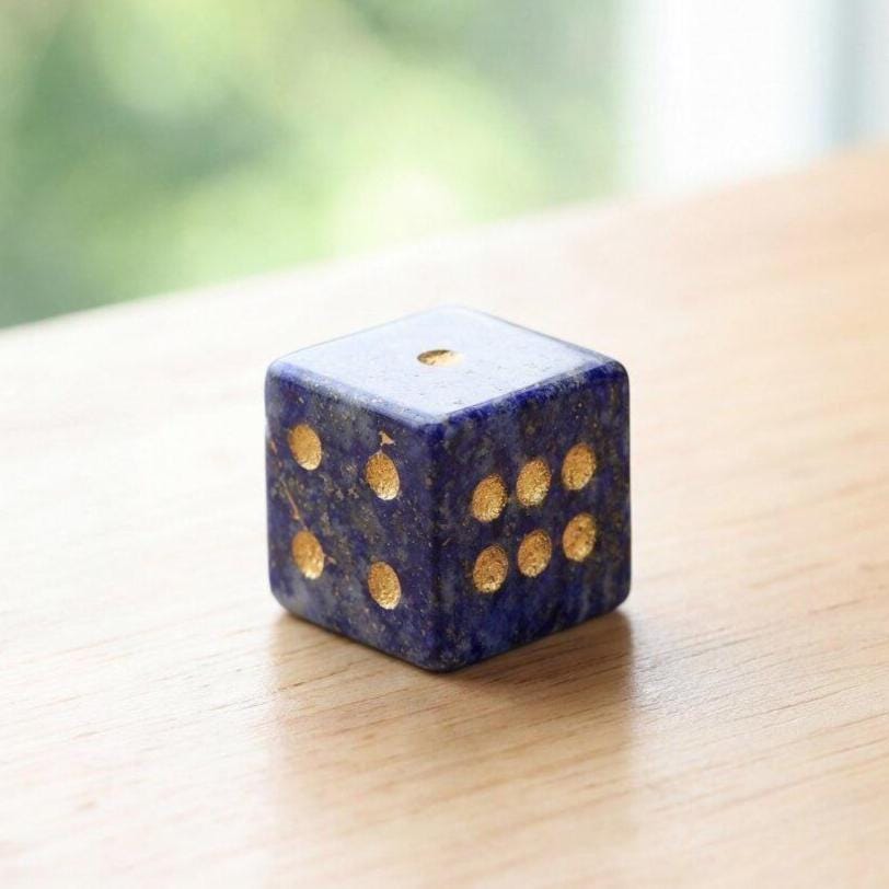 Natural Gemstone Dice, Crystal D6 Dice Set for Tabletop Games, Unique Stone Dice for RPG, Board Game Accessories, Handmade Gamer Gift