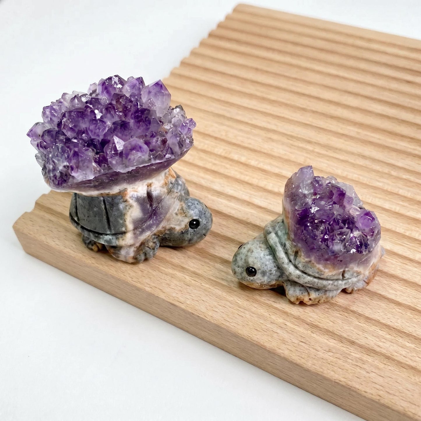 Natural Amethyst Cluster Turtle Carving，Raw Amethyst Geode Sea Turtle Figurine，Hand Carved Crystal Animal Sculpture，Home Decor Gift