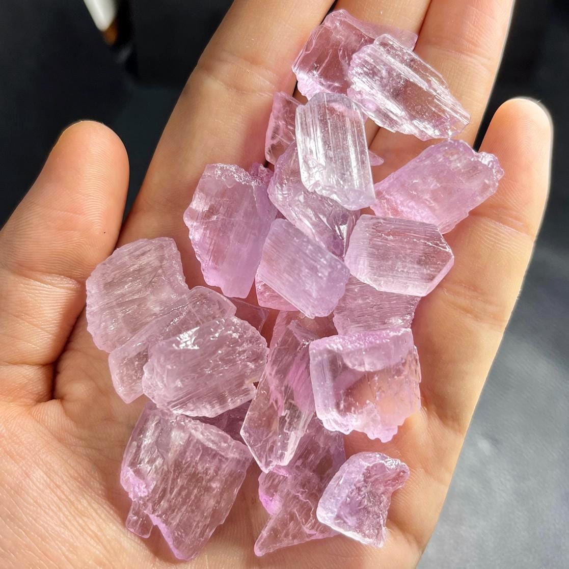 Raw Pink Kunzite Crystal, Natural Heart Chakra Stone, Healing Crystals for Meditation, Rough Gemstone Specimen, Birthday Gift for Her