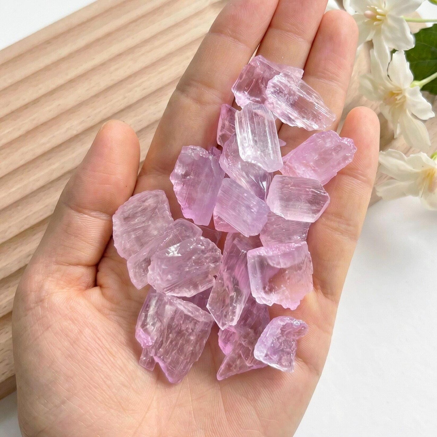 Raw Pink Kunzite Crystal, Natural Heart Chakra Stone, Healing Crystals for Meditation, Rough Gemstone Specimen, Birthday Gift for Her