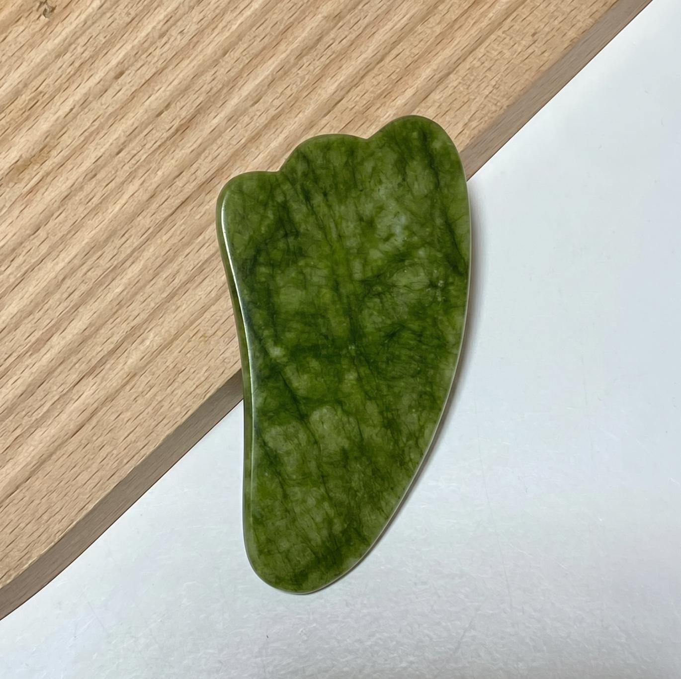 Personalized Engraved Natural Green Jade Stone Gua Sha Board, Facial Body Massage Tool, Skincare Spa Relaxation Gift for Her
