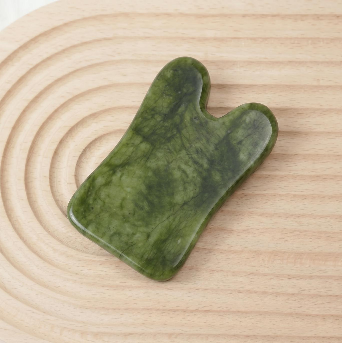 Personalized Engraved Natural Green Jade Stone Gua Sha Board, Facial Body Massage Tool, Skincare Spa Relaxation Gift for Her