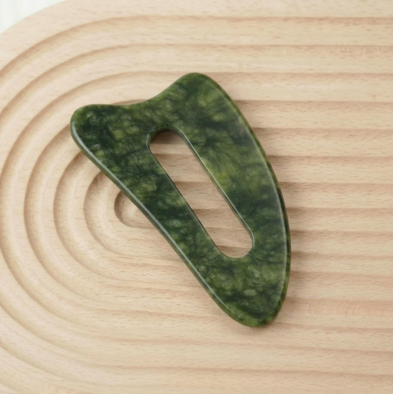 Personalized Engraved Natural Green Jade Stone Gua Sha Board, Facial Body Massage Tool, Skincare Spa Relaxation Gift for Her