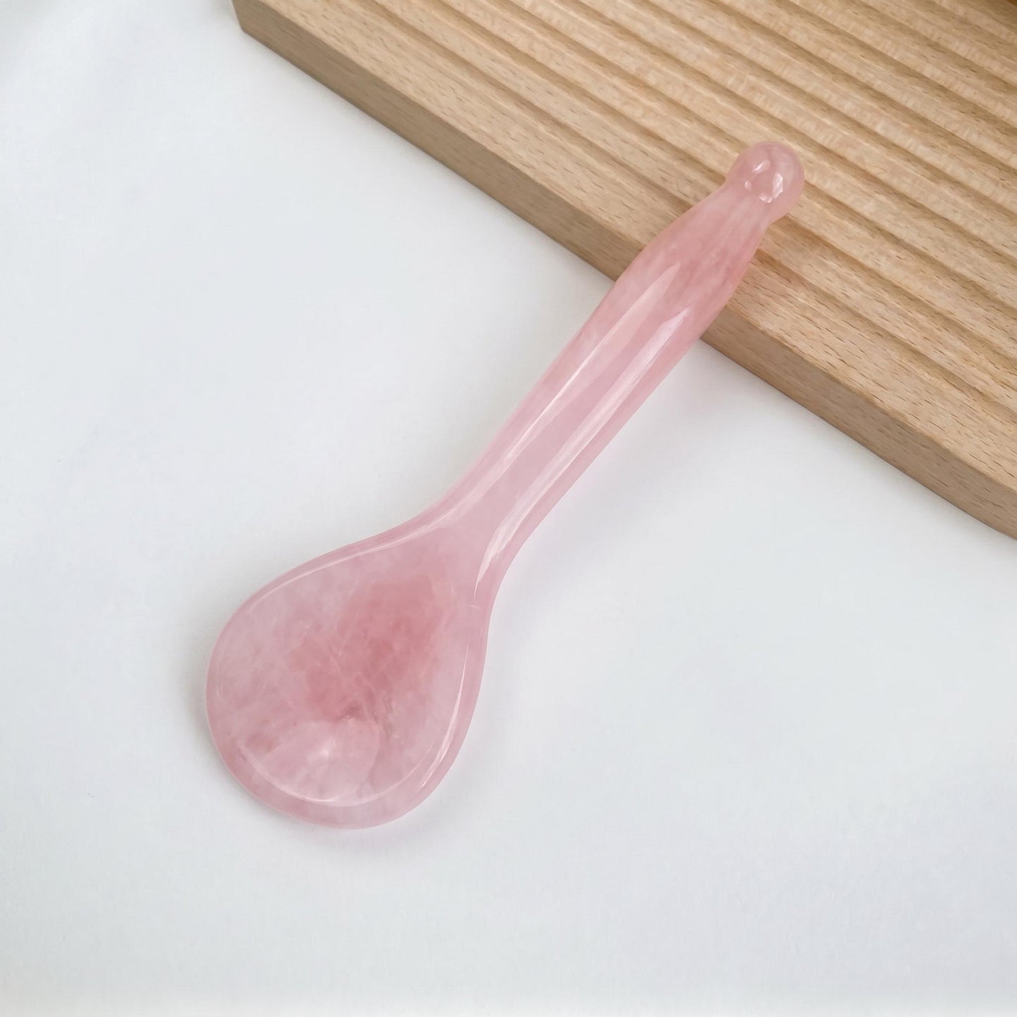 Natural Crystal Acupressure Spoon, Jade Massage Stick, Hand Carved Jade Gua Sha Massage Tool, Facial & Body Spa Relax Self Care Gift