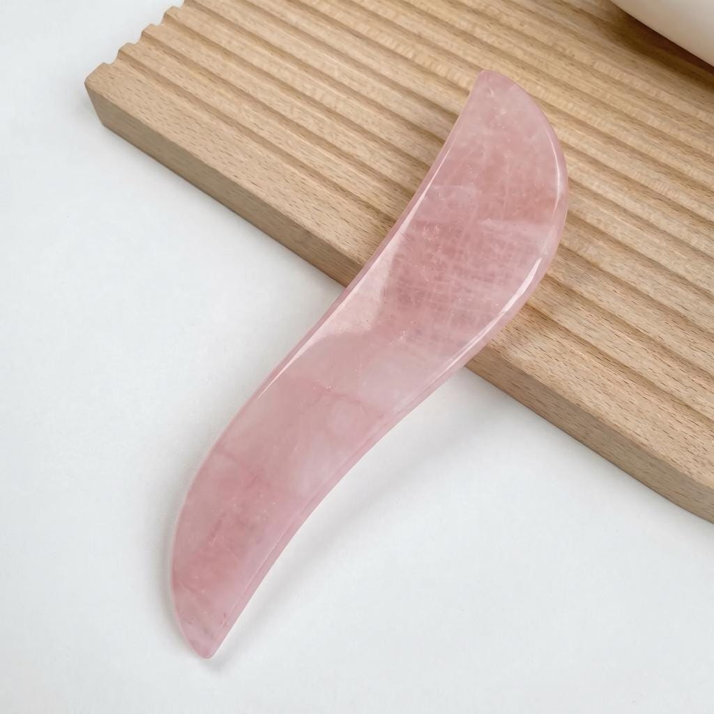 Natural Rose Quartz Gua Sha Tool, Facial Body Massage Crystal Tool, Skin Care Relaxing Massage, Self Care Face Sculpting Tool, Unique Gift