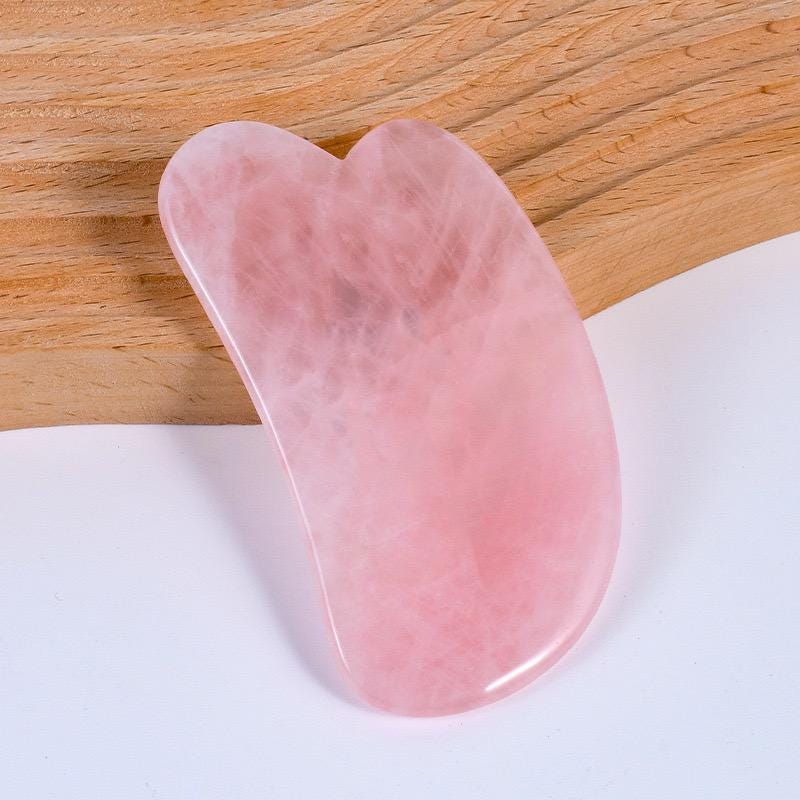 Natural Rose Quartz Gua Sha Tool, Facial Body Massage Crystal Tool, Skin Care Relaxing Massage, Self Care Face Sculpting Tool, Unique Gift