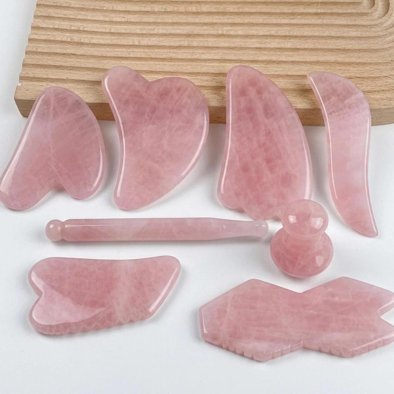 Natural Rose Quartz Gua Sha Tool, Facial Body Massage Crystal Tool, Skin Care Relaxing Massage, Self Care Face Sculpting Tool, Unique Gift