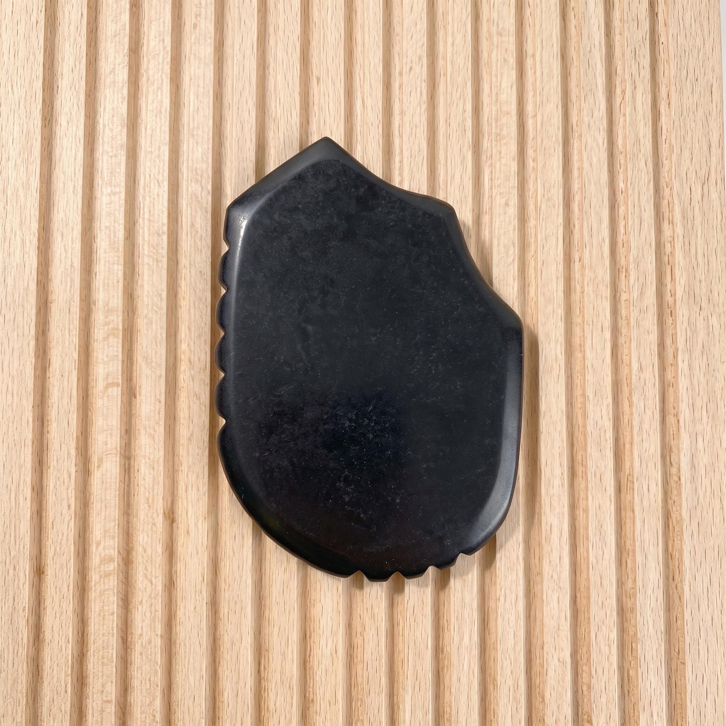 Black Bian Stone Gua Sha, Facial Massage Tool, Natural Stone Scraper for Face Body, Spa Skincare Tool, Wellness Gift, Text Engrave