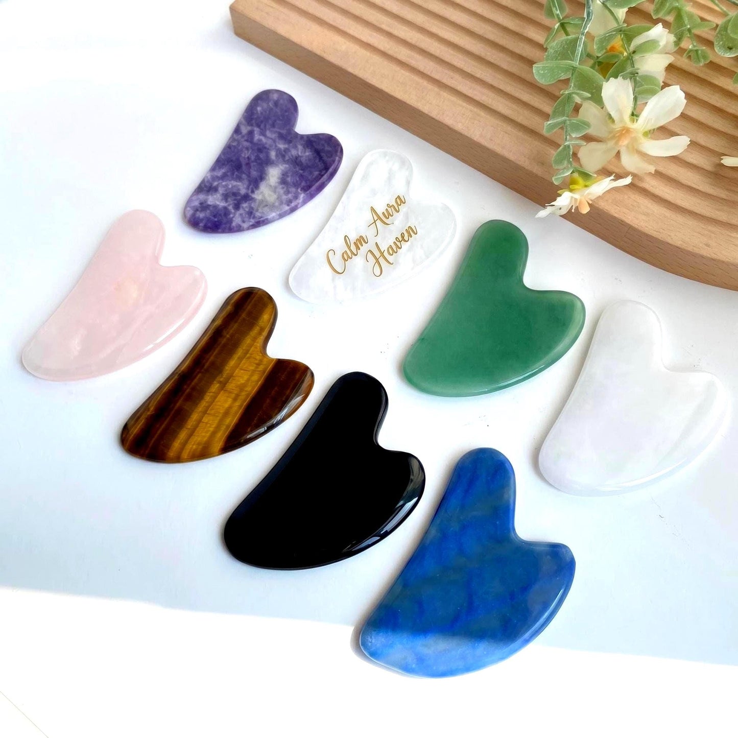 Natural Gemstone Gua Sha Tool, Crystal Facial Massage Tool, Face Sculpting Stone, Skincare Routine, Self Care Gift