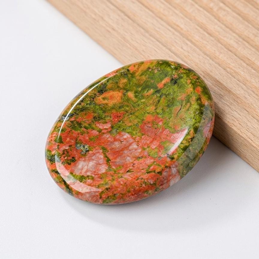 Personalized Sensory Stone & Worry Stone for Stress Relief, Polished Palm Gemstone for Meditation and Yoga, Unique Relaxation Gift
