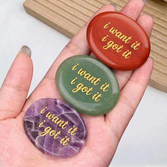 Personalized Sensory Stone & Worry Stone for Stress Relief, Polished Palm Gemstone for Meditation and Yoga, Unique Relaxation Gift