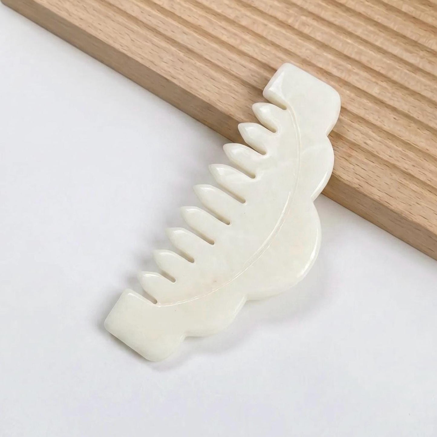 Natural Jade Pocket Comb, Crystal Scalp Massage Hairbrush, Gua Sha Hair Tool, Unique Gemstone Comb, Self Care Gift
