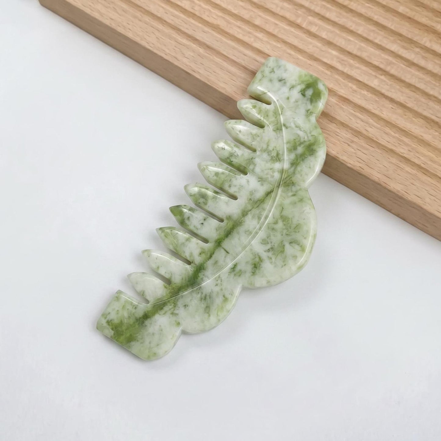 Natural Jade Pocket Comb, Crystal Scalp Massage Comb, Gua Sha Hair Tool, Unique Gemstone Comb, Self Care Gift