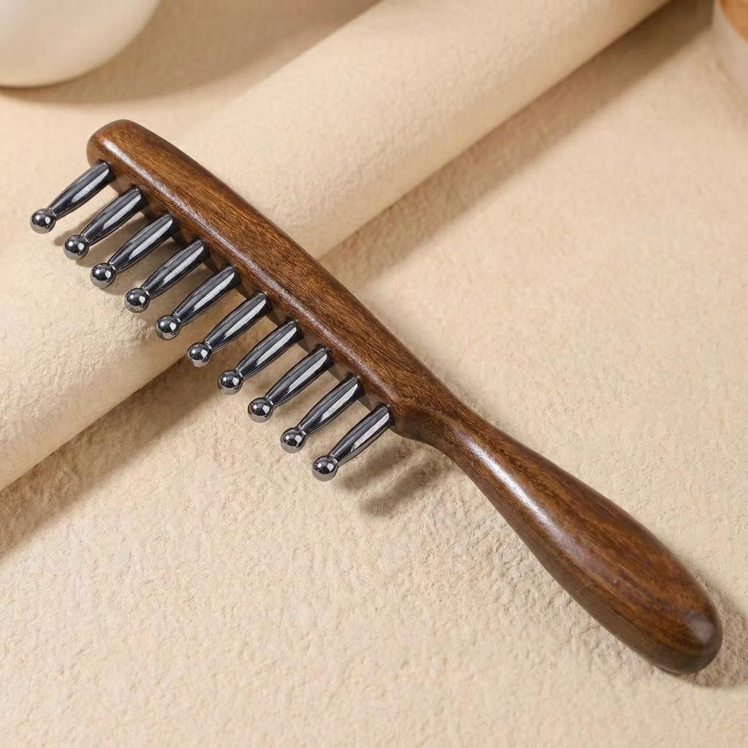 Terahertz Crystal Scalp Massage Comb, Hair Detangling Brush, Head Relax Tool, Smooth Anti Frizz Comb, Self Care Gift for Women, Pocket Comb