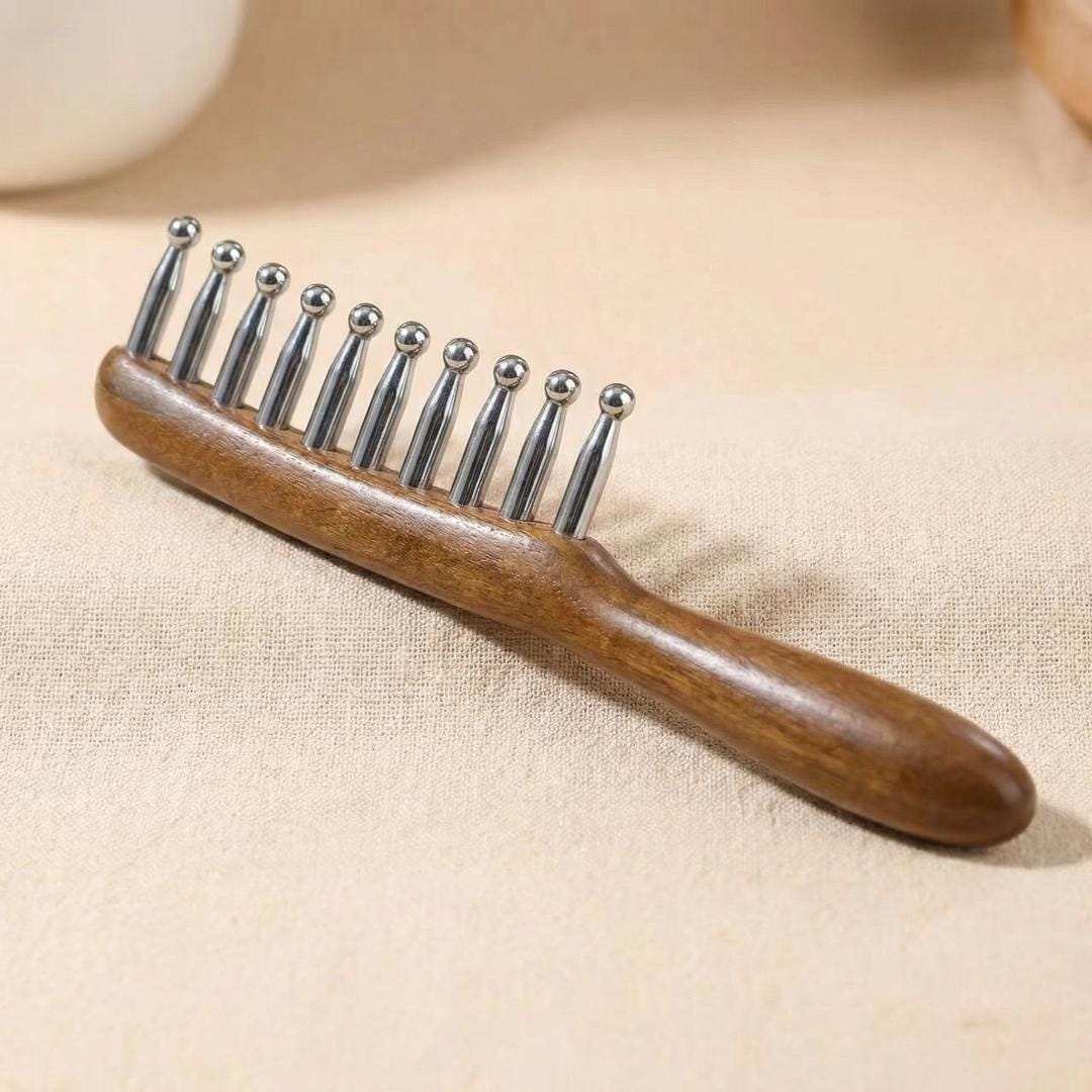 Terahertz Crystal Scalp Massage Comb, Hair Detangling Brush, Head Relax Tool, Smooth Anti Frizz Comb, Self Care Gift for Women, Pocket Comb