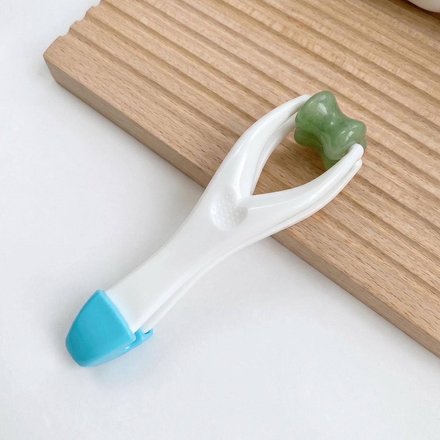 Jade Crystal Finger Roller, Relaxing Hand Massager, Pocket Self Care Gift, Natural Gemstone Fidget Tool for Gamers