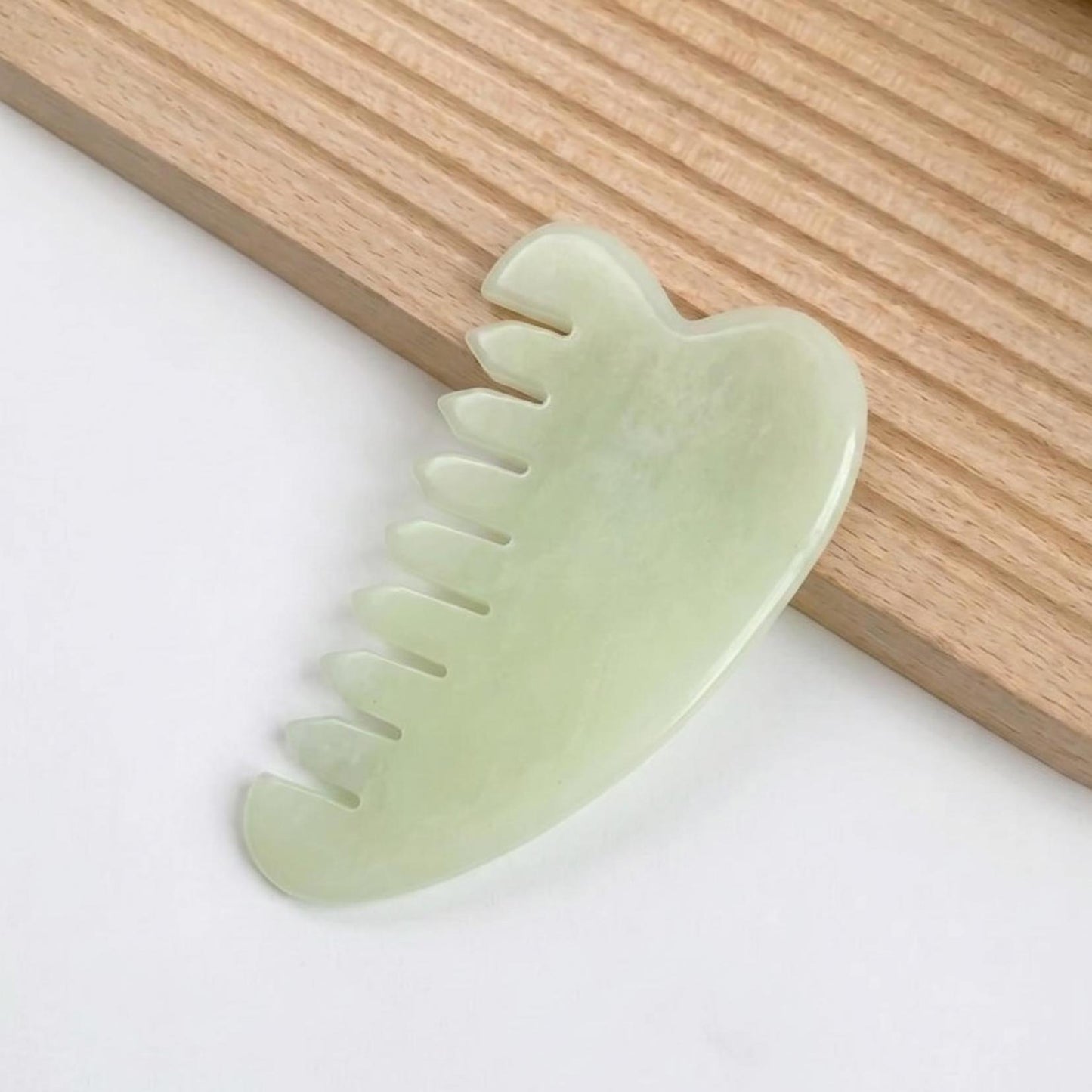 Natural Jade Pocket Comb, Crystal Scalp Massage Hairbrush, Gua Sha Hair Tool, Unique Gemstone Comb, Self Care Gift